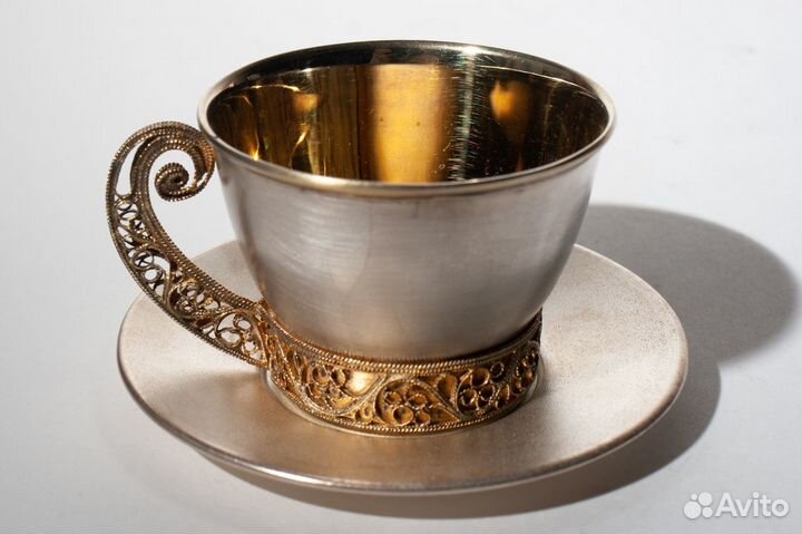 Две кофейные пары с позолотой