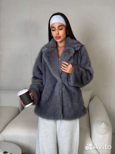 Шуба удлиненная эко-мех