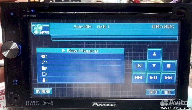 Авто магнитола pioneer avh-p4000dvd объявление продам