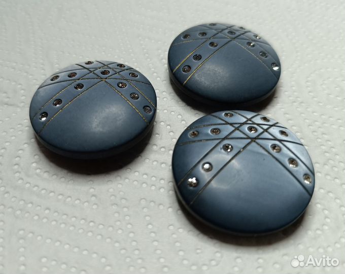 Пуговицы шубные со стразами