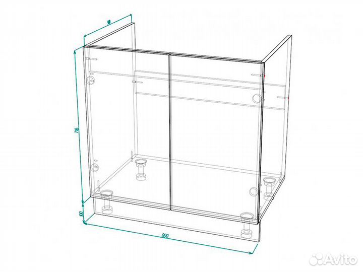 Кухня Лондон корпус шнм 800 белый фасад шн 400 дуб