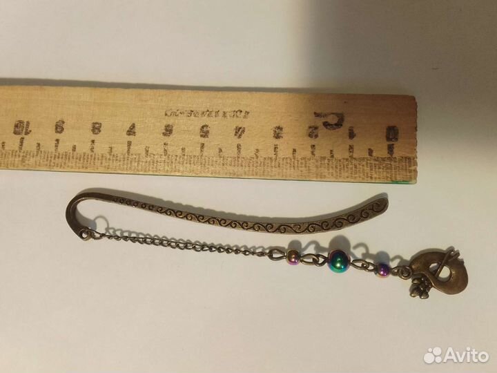 Закладка для книг металлическая с камушками