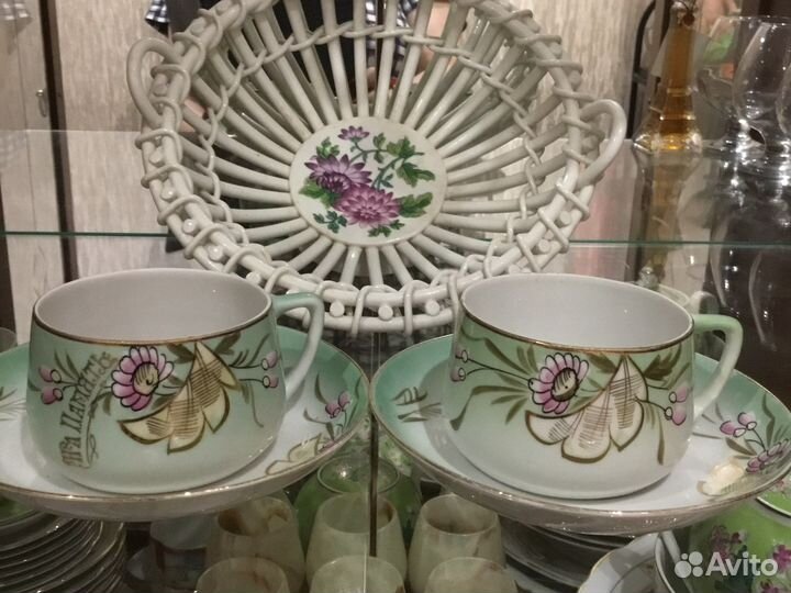 Чайная пара Красный фарфорист 30 год