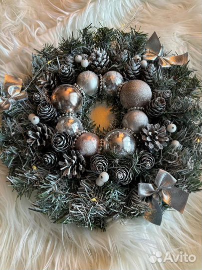 Подсвечник новогодний ручной работы