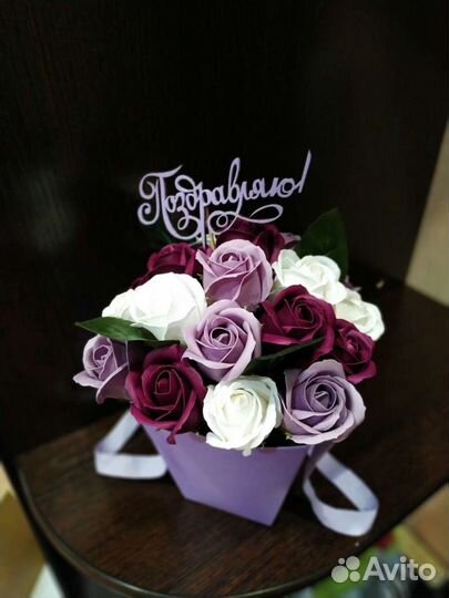 Букет из мыльных роз