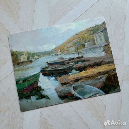 Картина маслом море. Крым, Балаклава. Живопись