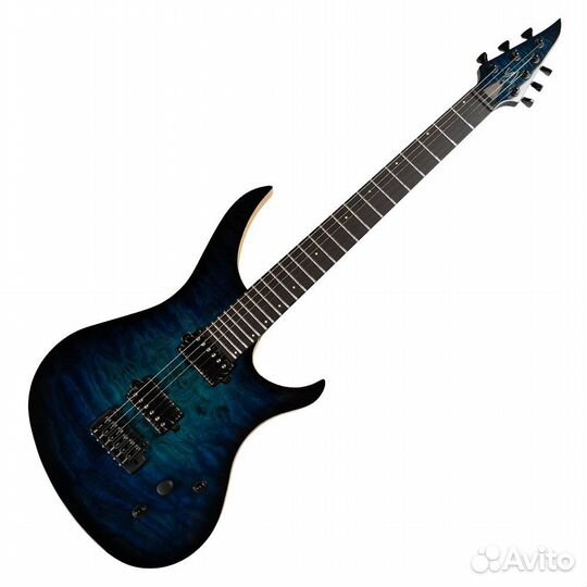 Skervesen 4AP Soul 6 Trans Aquamarine Black Burst