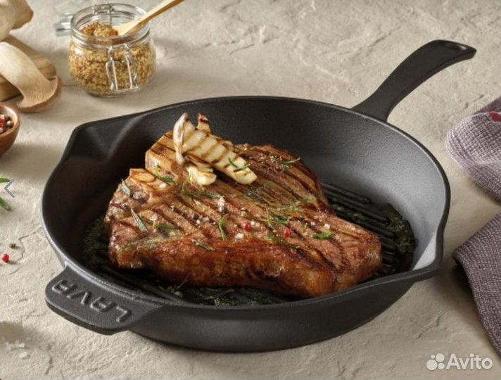 Сковорода Гриль с ручкой диа 28, Чугун Lava (Лава)