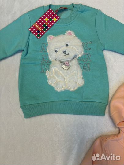 Толстовка свитшот для девочки утепленный 98