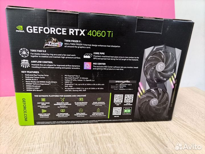 MSI Видеокарта GeForce RTX 4060 Ti 8 гб