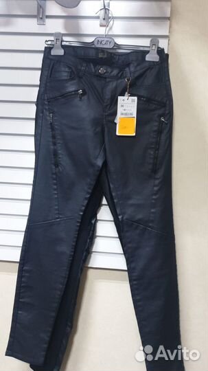 Zara женские кож-зам брюки