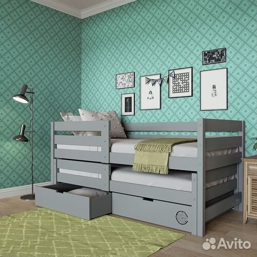 Кроватка с бортиком для малыша софа берёза