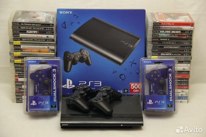 Sony PlayStation 3 Super Slim 500gb (90+игр)