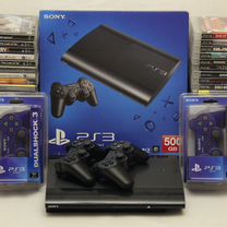 Sony PlayStation 3 Super Slim 500gb (90+игр)