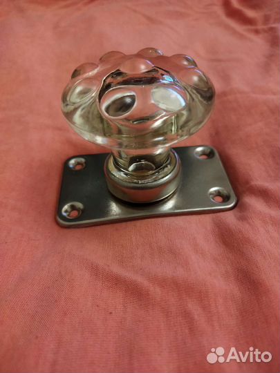 Ручка дверная СССР латунь и дутое стекло