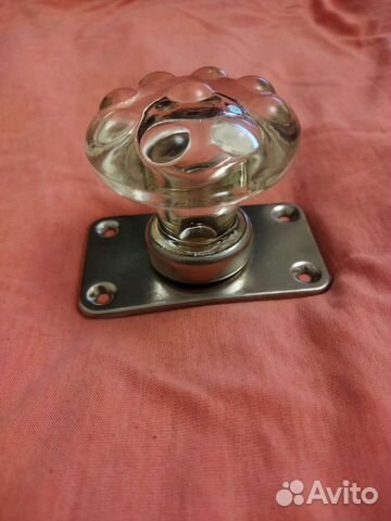 Ручка дверная СССР латунь и дутое стекло