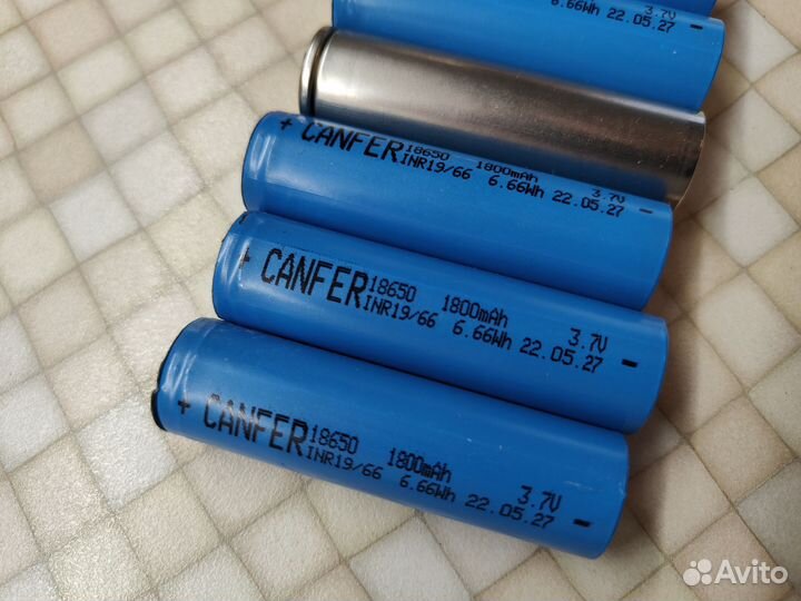 6шт аккумуляторы 18650 (1800mah, 6.66wh, 3.7v)