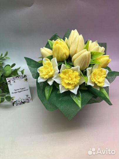 Букет из мыла 8 марта