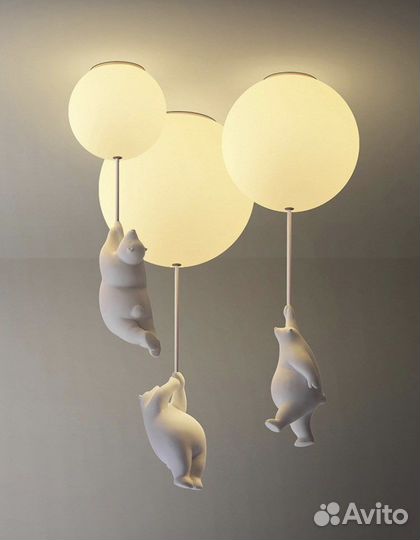 Светильник потолочный с мишками в детскую
