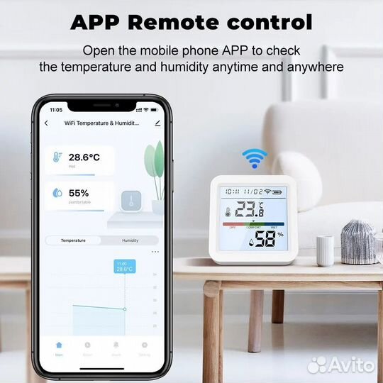 Датчик температуры и влажности TH05 Wi-Fi Tuya