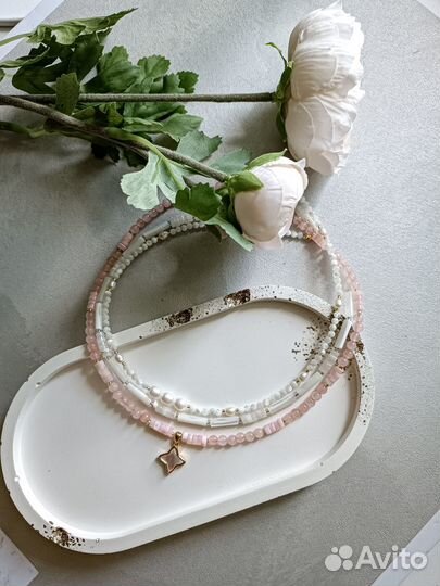 Колье чокер из натуральных камней