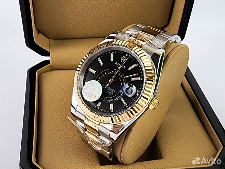 Часы мужские Rolex Sky dweller black gold