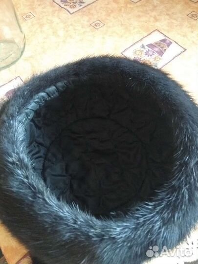 Берет женский норковый черный