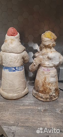 Ватный дед мороз СССР. Дед мороз и снегурочка