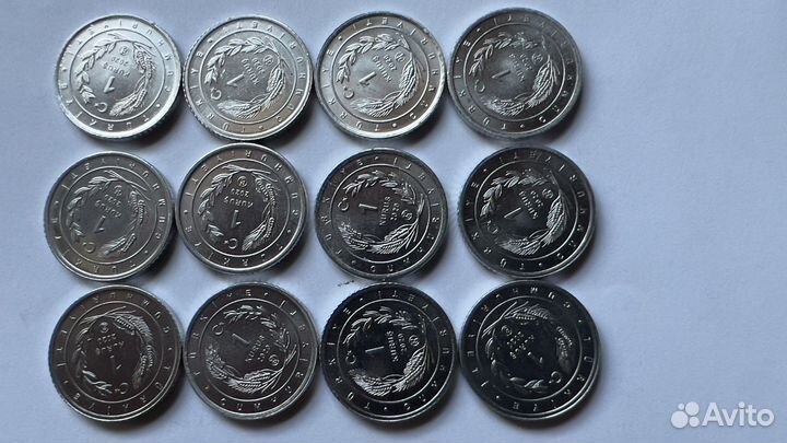 Турция 1 куруш 2020 Анталийские птицы 12 монет