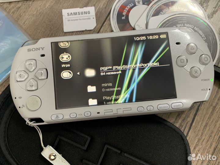 Sony PSP 3006 Pearl White 64gb 400+ игр (комплект)