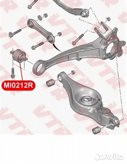MI0212R сайлентблок рычага задней подвески VTR