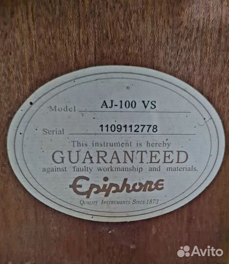 Акустическая гитара Epiphone AJ100