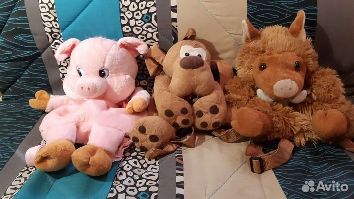 Мягкие игрушки и детские рюкзачки пакетом