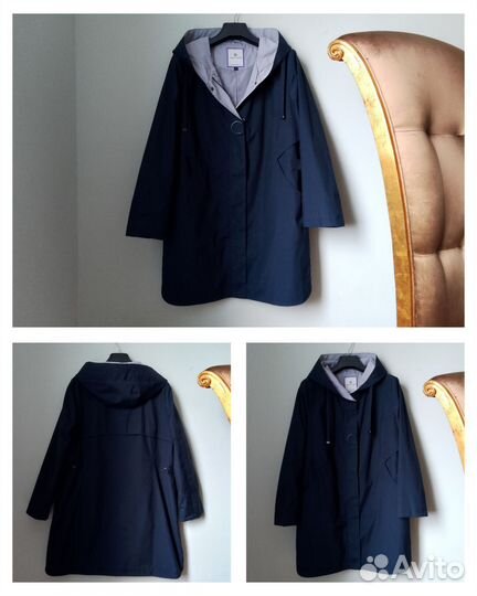 Новый стильный синий плащ 50-52-54