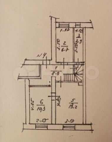 3-к. квартира, 64 м², 2/2 эт.