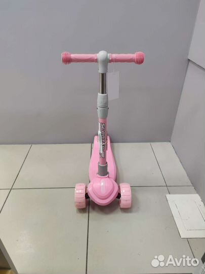 Самокат детский трёхколёсный розовый