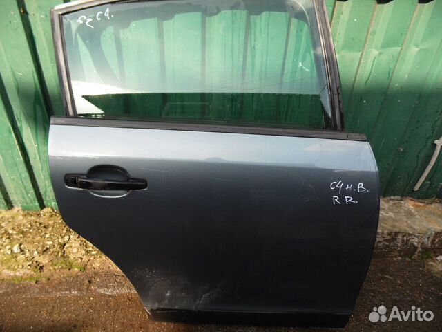 Дверь задняя правая Ситроен С4 темно серая
