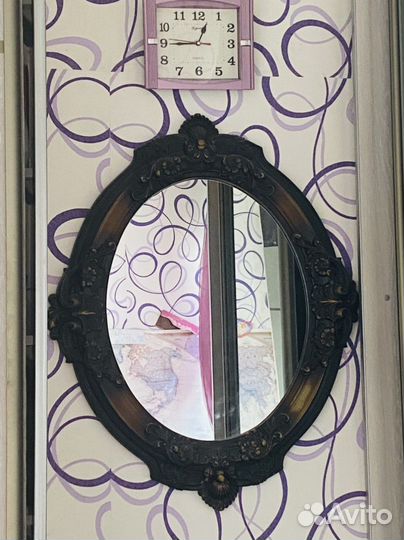 Зеркало роскошное настенное круглое в раме