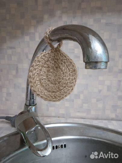 Экогубки для посуды из джута