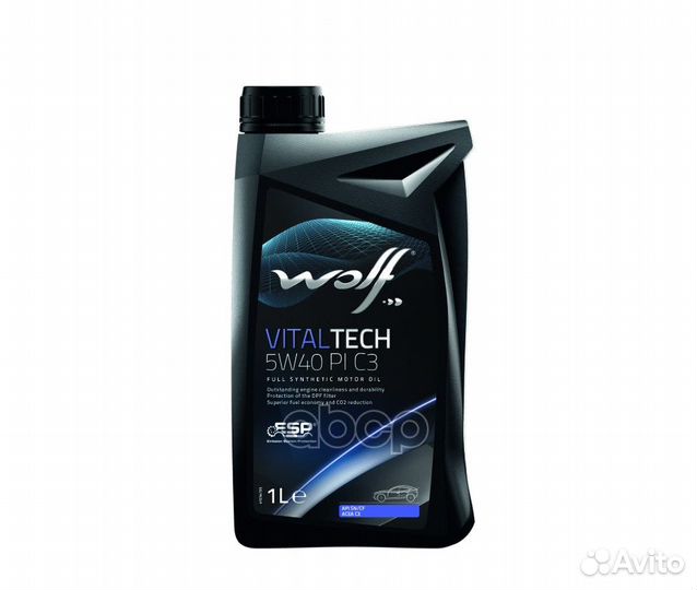 Масло 5W40 vitaltech PI C3 1л 5W40 Wolf