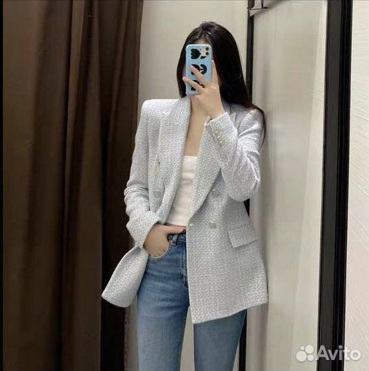 Твидовый жакет zara