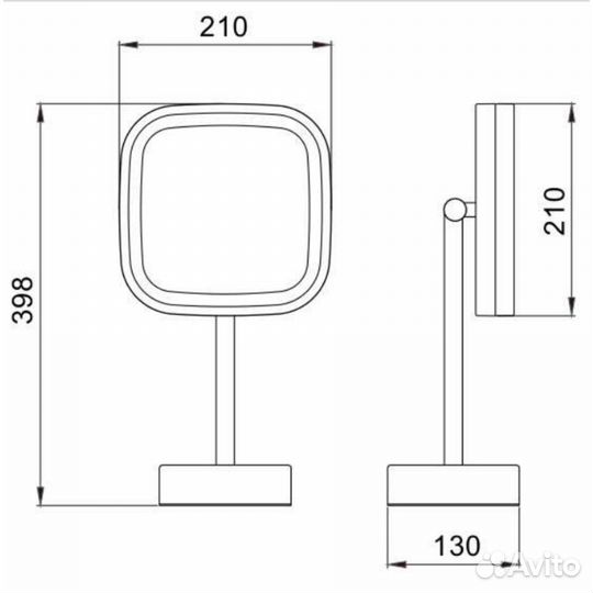 Зеркало настольное с увеличением 5х java S-M331H