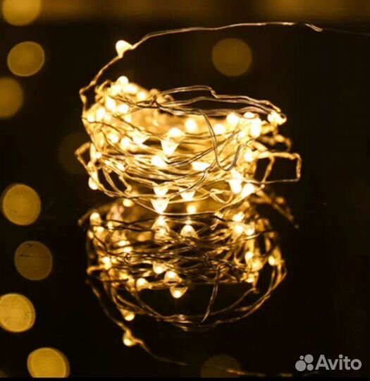 Светодиодная гирлянда 5 метров, декор, интерьер