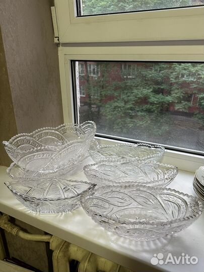 Ваза для фруктов хрусталь