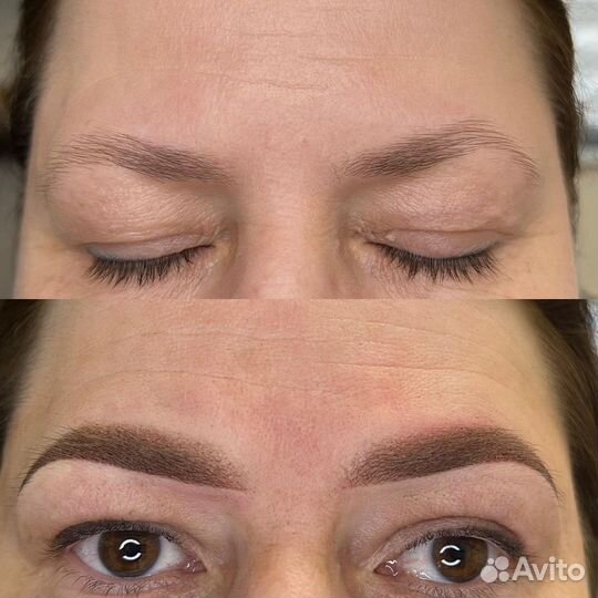 Перманентный макияж бровей, губ и век татуаж