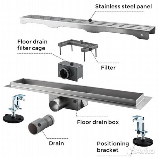 Душевой трап G85007-1 Gappo (50см) из нержавеющей