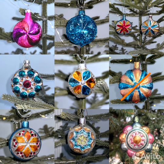 Ёлочные игрушки СССР Медальоны, звезды, пряники