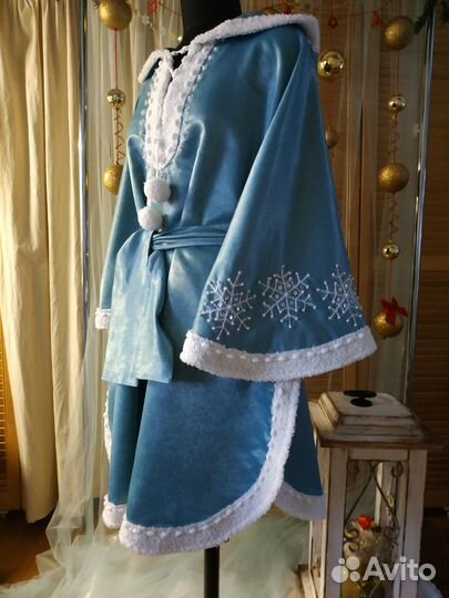 Пончо снежинка снегурочка новый год антураж