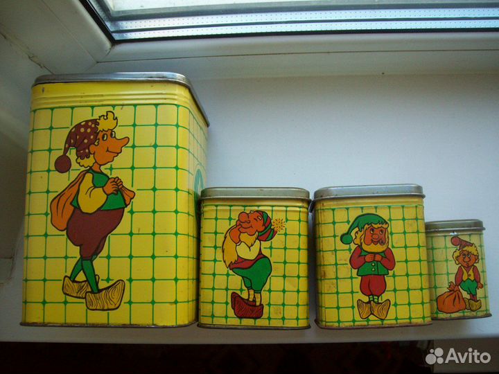 Ёмкости для сыпучих (Винтаж,80-е годы) -4 банки