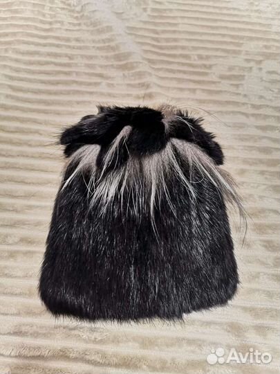 Шапка норковая вязаная женская